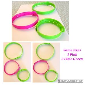 Nuvuq Comfortable Collars x3, Raspberry Pink & Lime Green